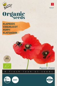 Buzzy Organic Papaver, Klaproos Rood  (BIO)